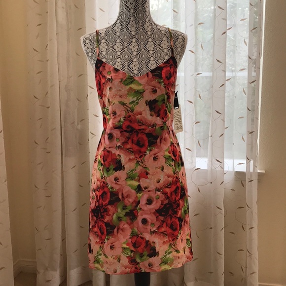 BB Dakota “Poppy Red” Floral Slip Dress sz 8 - Picture 1 of 5